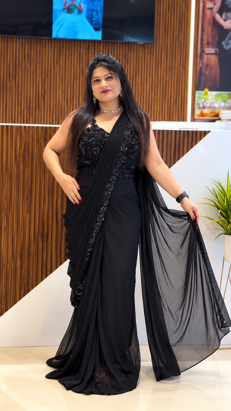 Black Embellished Lehenga Set