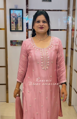 Blush Pink Embroidered Suit Set